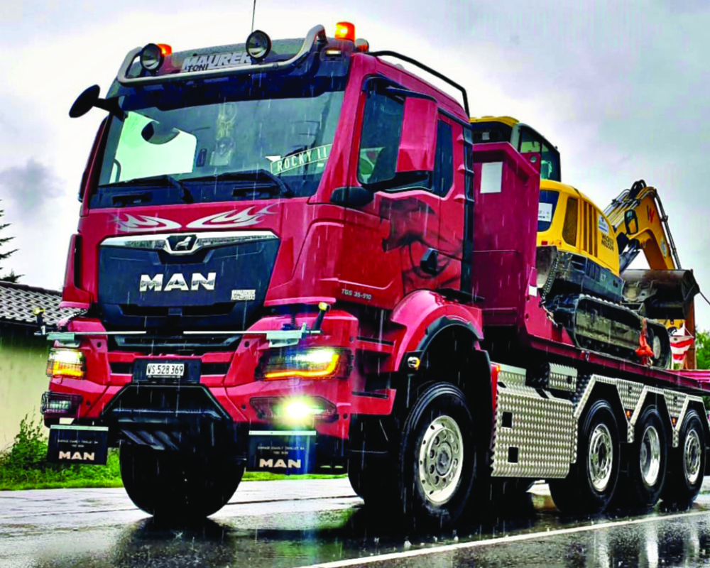 Camion de la flotte d'André BORNET Fils Transports SA à Aproz (Nendaz) en Valais et en Suisse